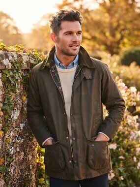 Barbour Waxed Jacket Olive Size 38 Made in England Beaufort M